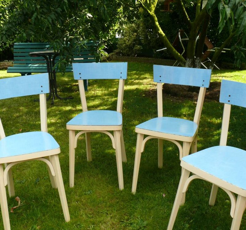 chaises vintage formica bleu